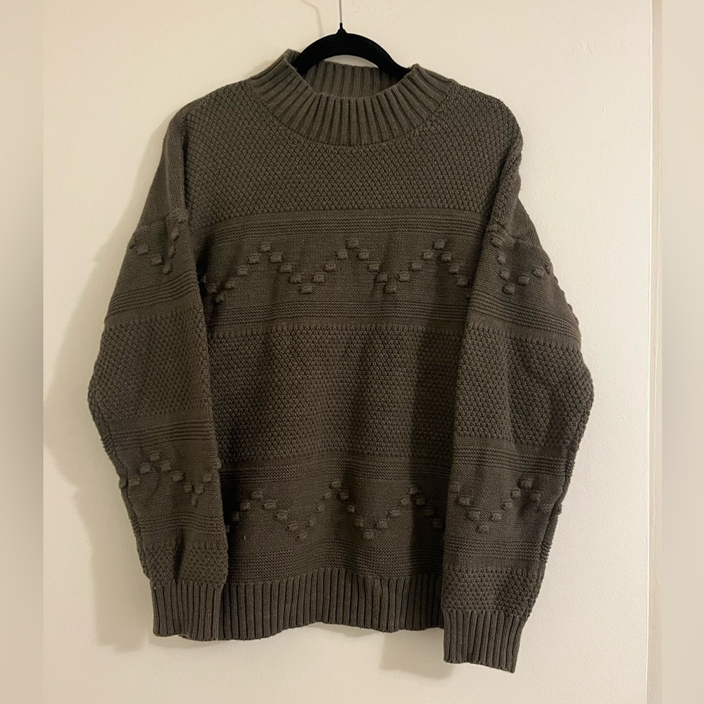 Pink Clover Textured Crewneck Sweater